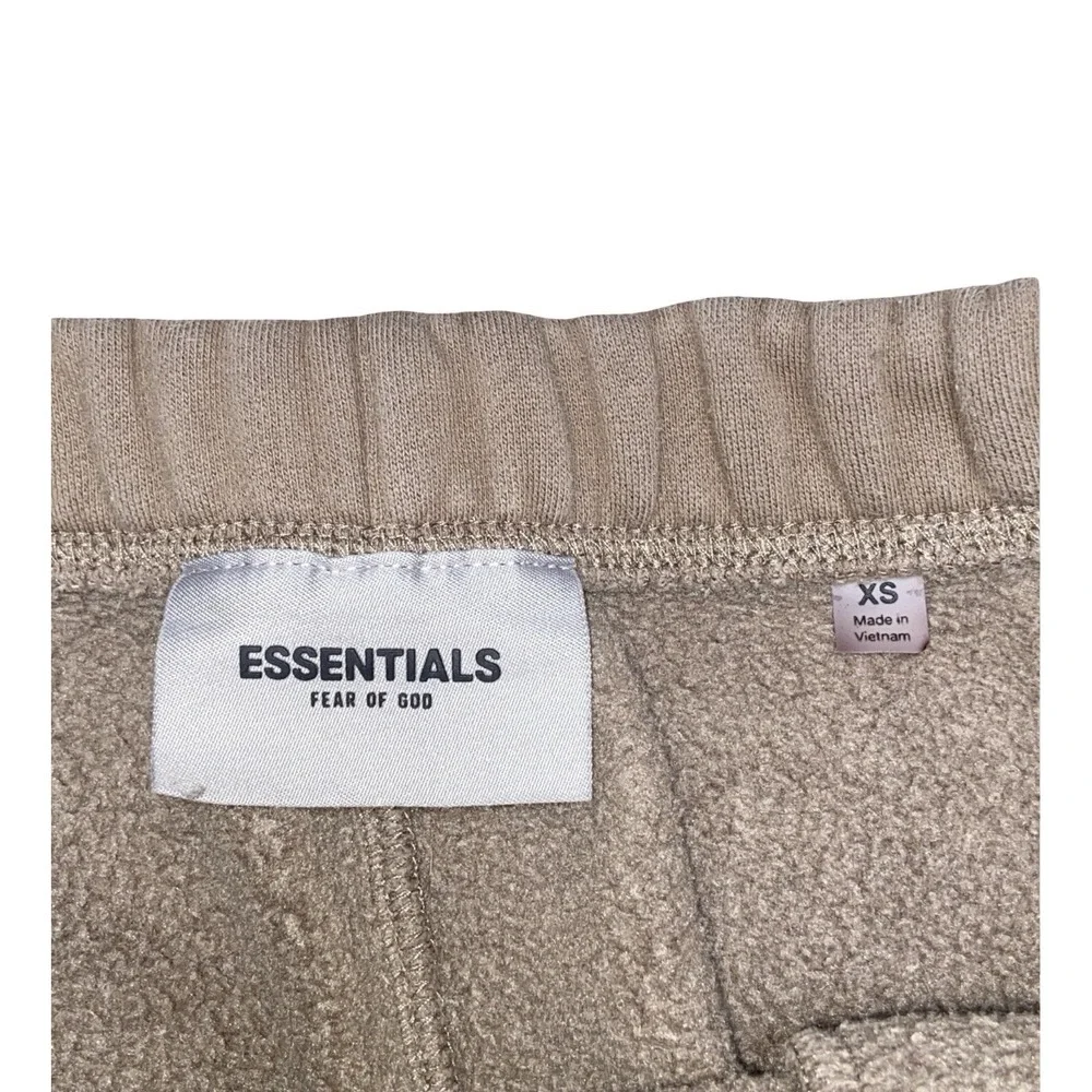 Fear of God Essentials Sweatpants XS Brown Fleece Logo Joggers Drawstring